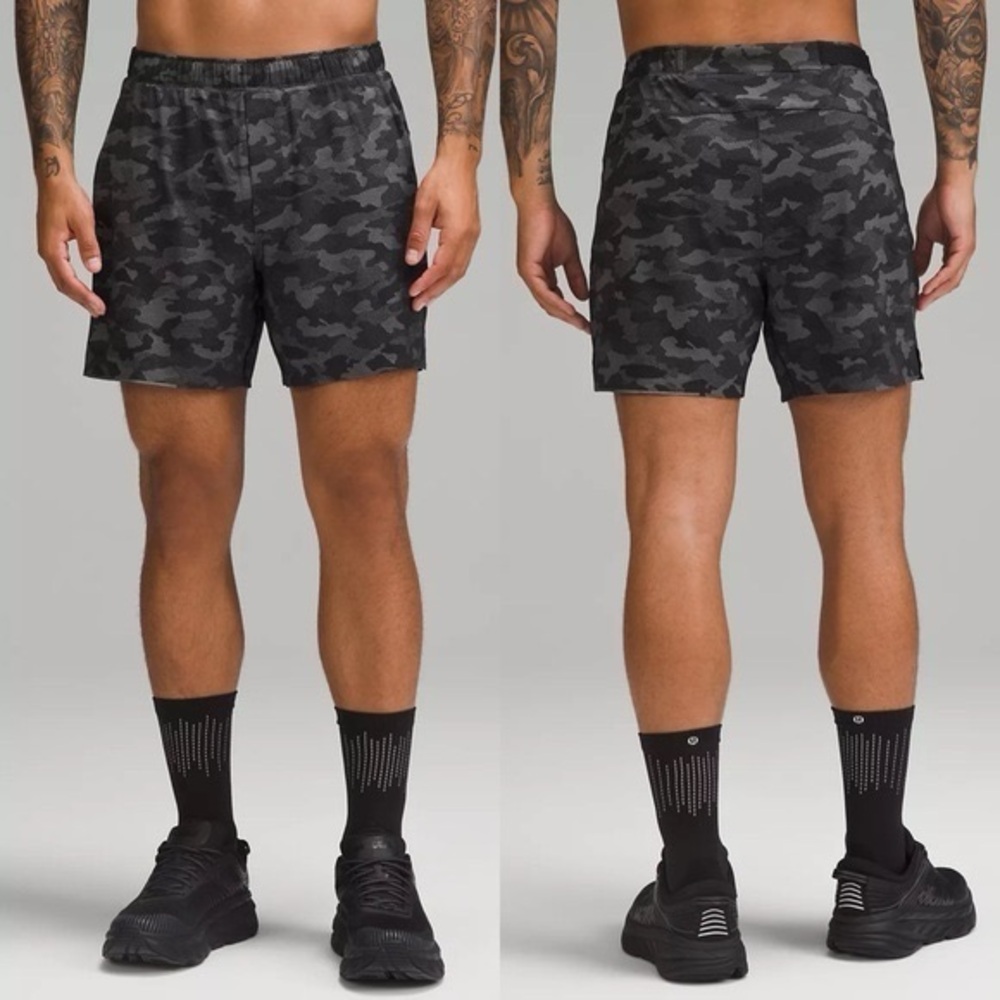 Lululemon Surge Short *Liner 6" Variegated Mesh Camo Black Size Small